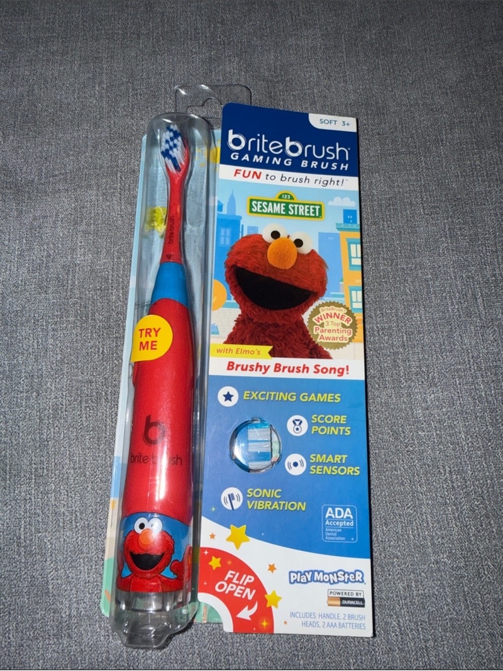 BriteBrush Sesame Street Elmo Kids Electric Toothbrush - Red/Blue